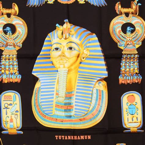 HERMES Silk Tutankhamun Scarf 90 138121 